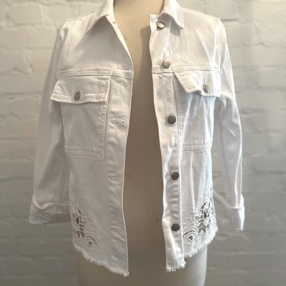 Joe's Jeans White Eyelet Denim Jacket